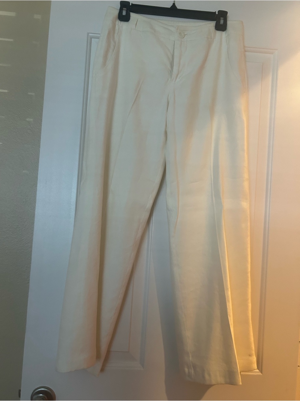 CAbi Cream Wide-Leg Dress Pants with Tailored Waist